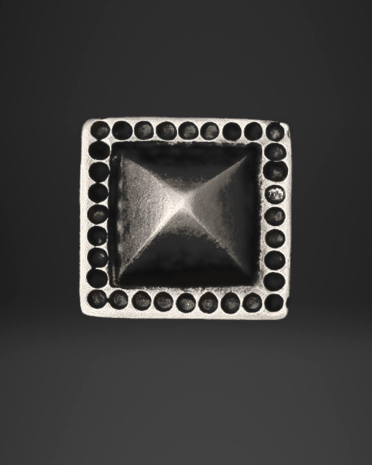 Pyramid Stud Square Ring