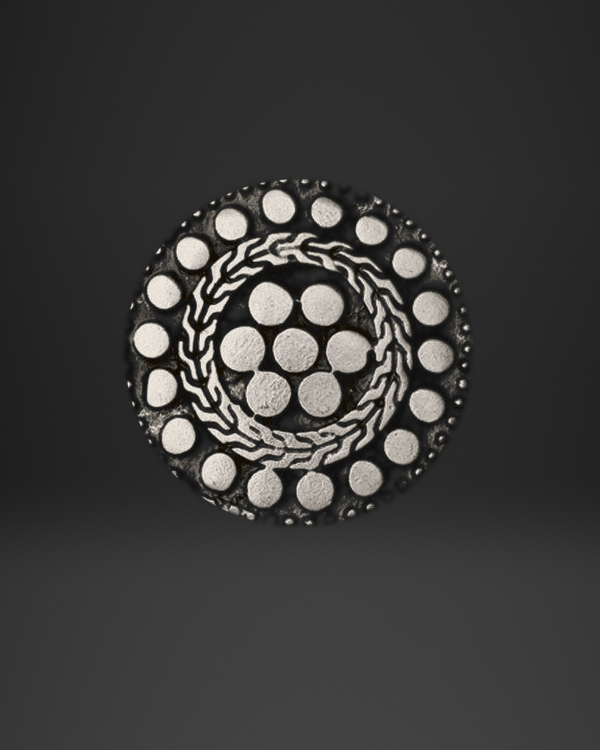 Polka Dot Braided Medallion Ring