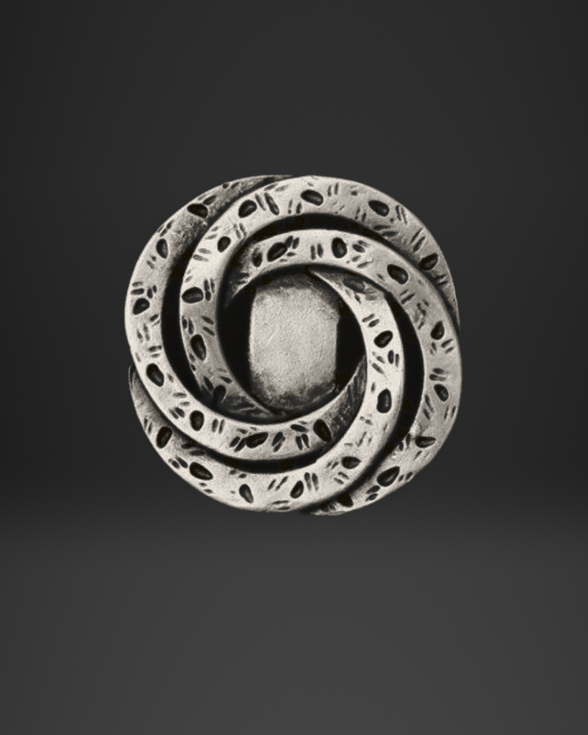 Swirling Knot Medallion Ring