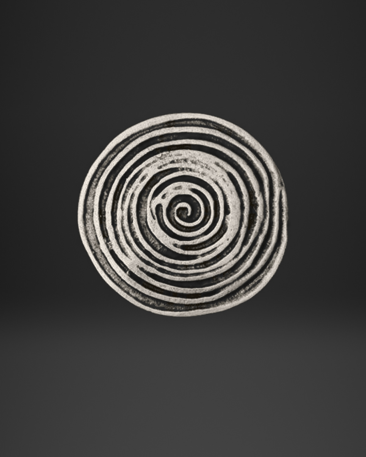 Organic Line Spiral Disc Ring