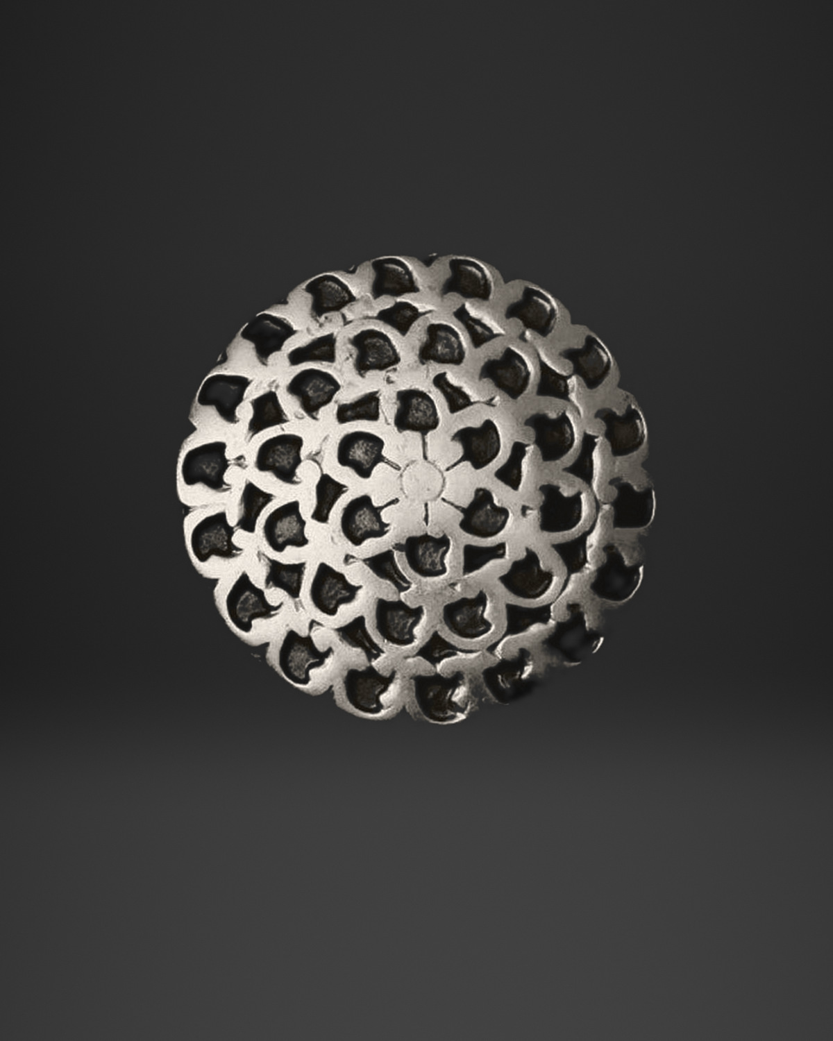 Openwork Flower Dome Ring