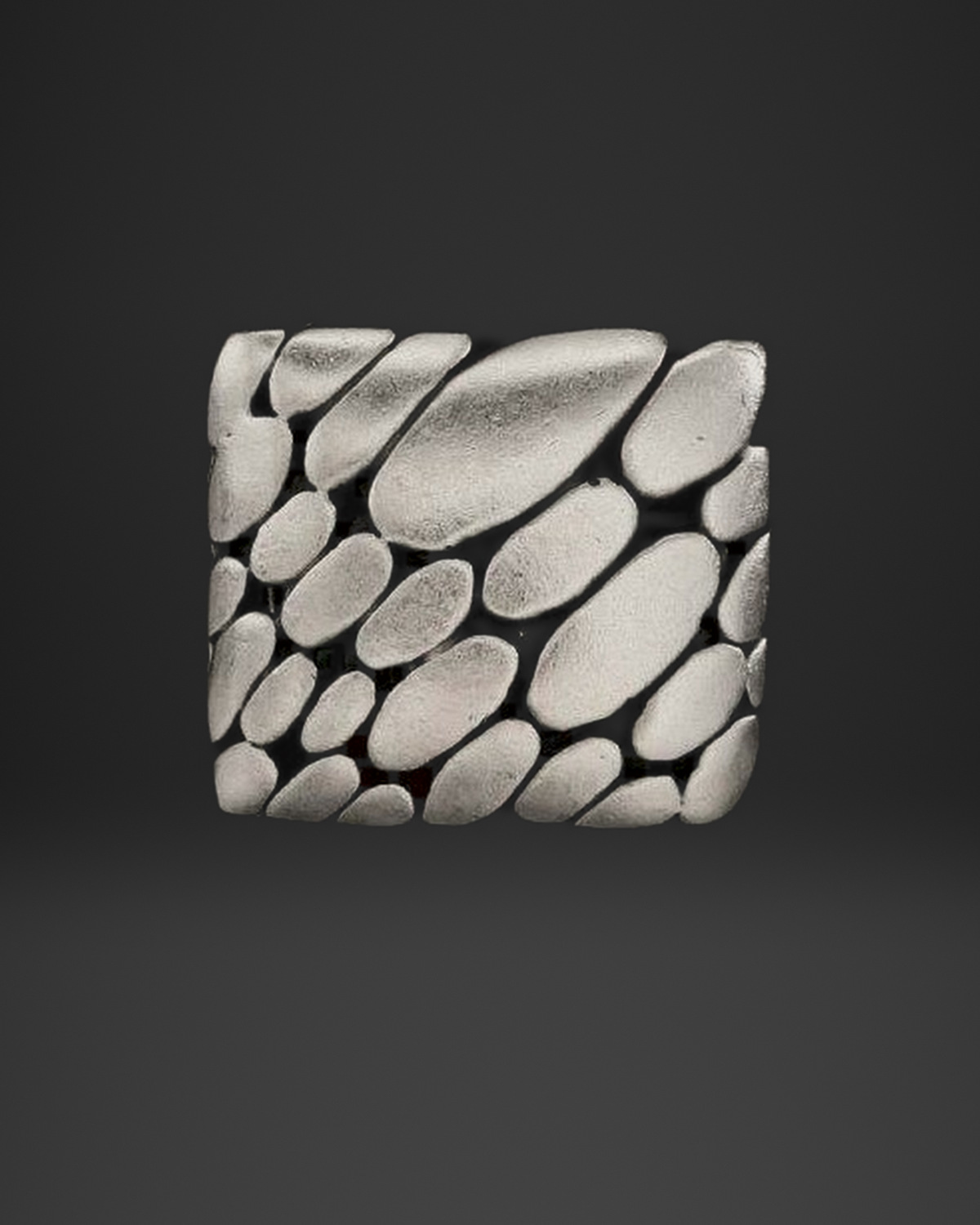 Pebble Mosaic Rectangle Ring
