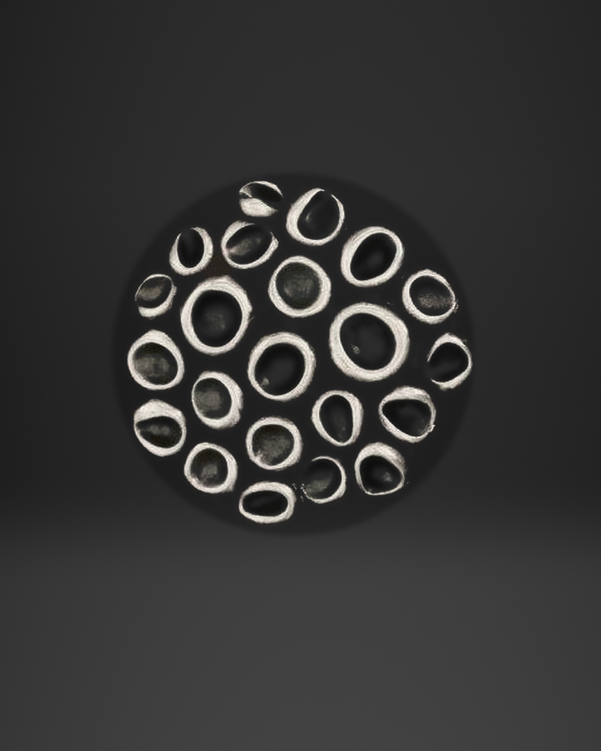 Open Bubbles Dark Disc Ring
