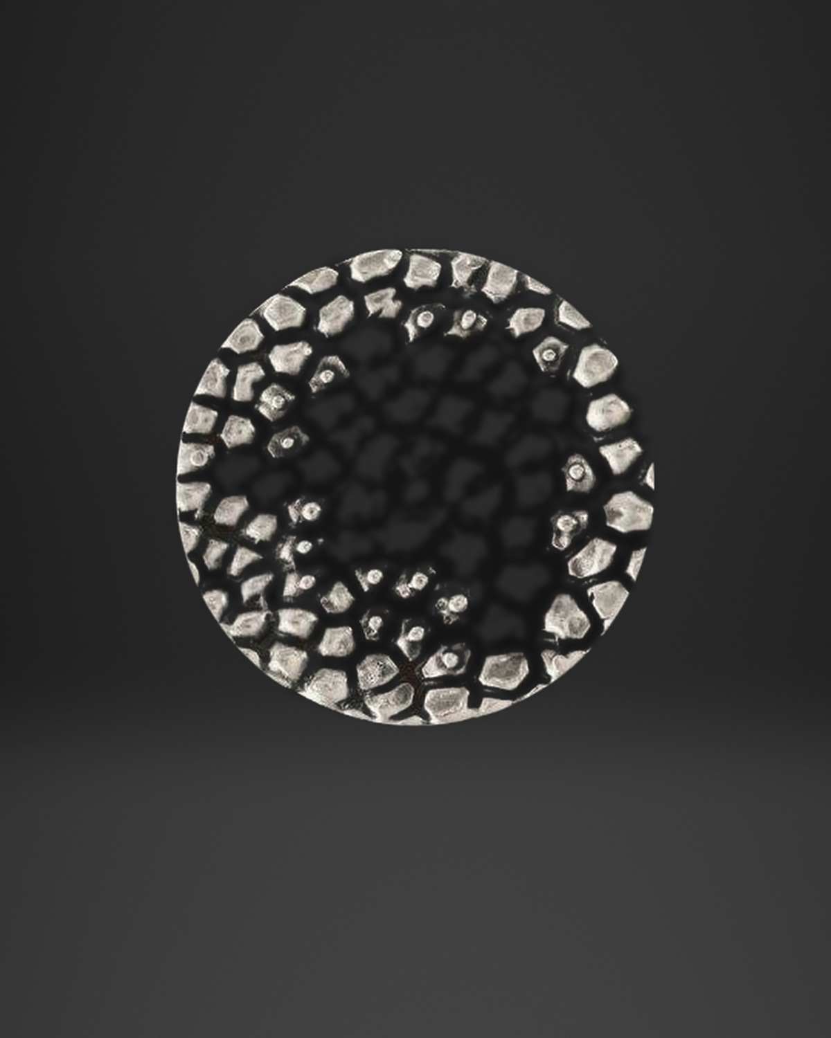 Pebble Mosaic Openwork Disc Ring