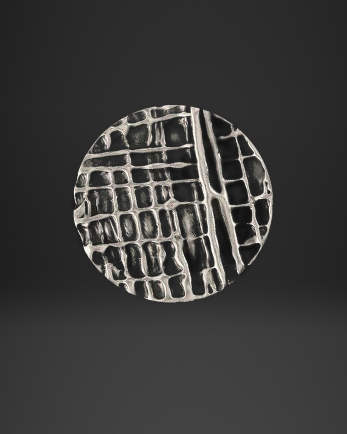 Crackle Grid Disc Ring