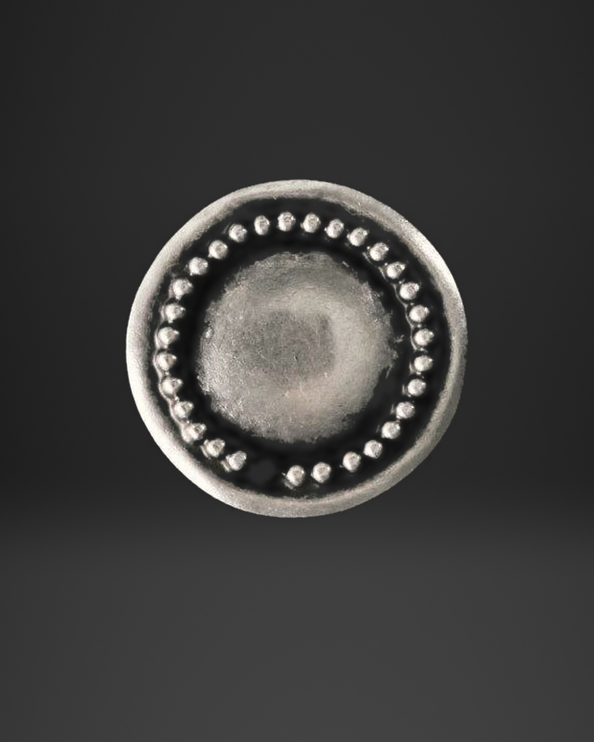 Beaded Border Bezel Ring