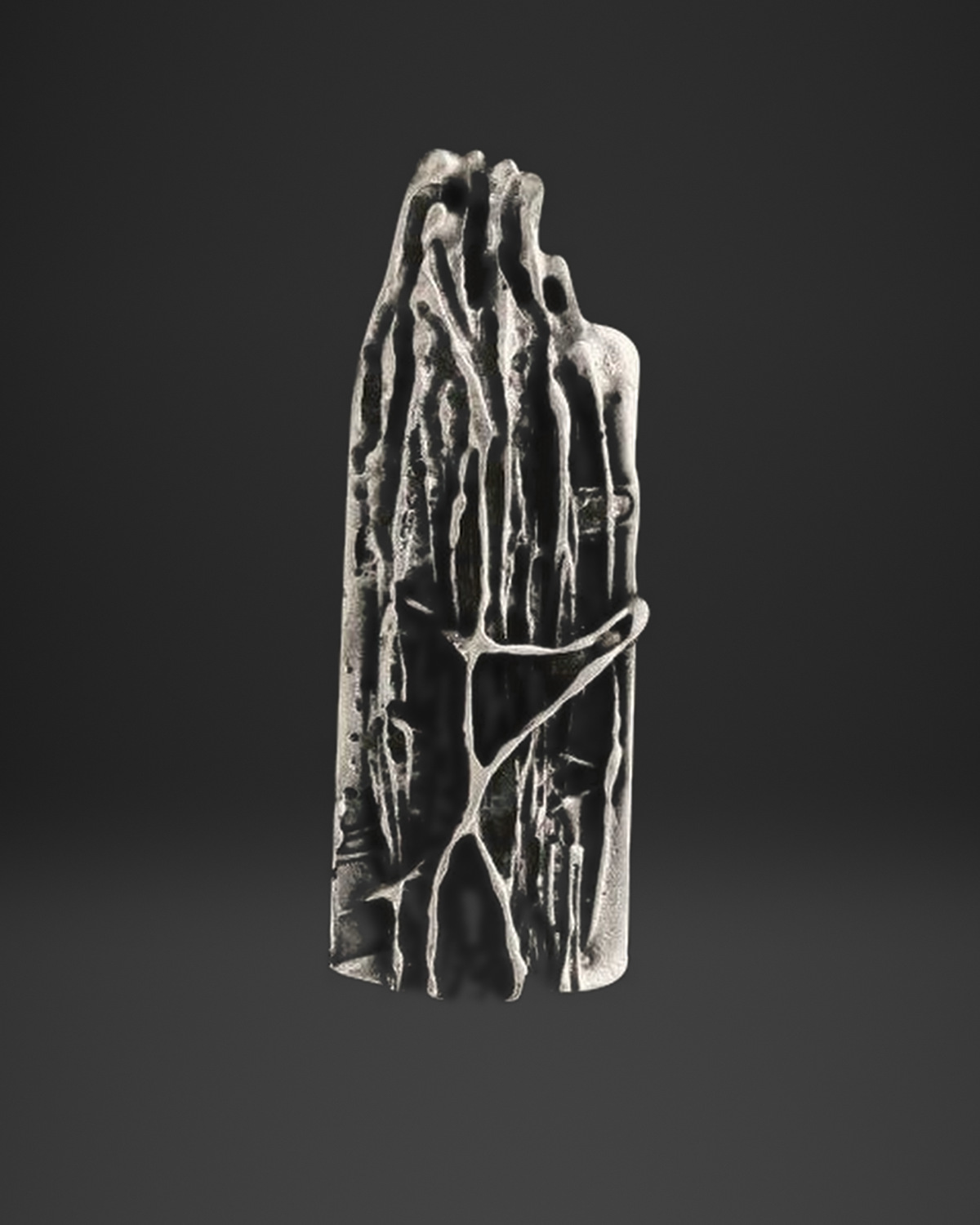 Bark Texture Long Bar Ring