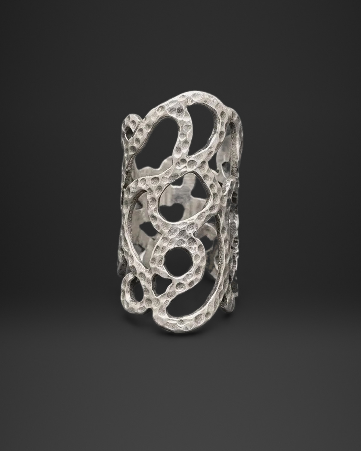 Hammered Loop Openwork Ring