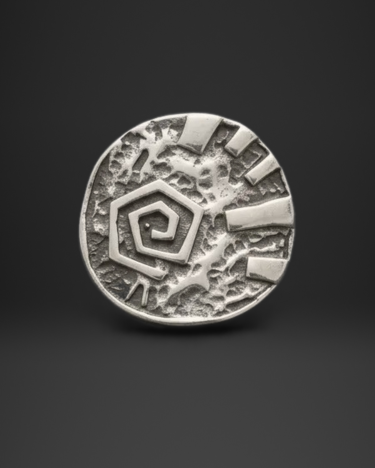 Pentagon Spiral Relief Ring