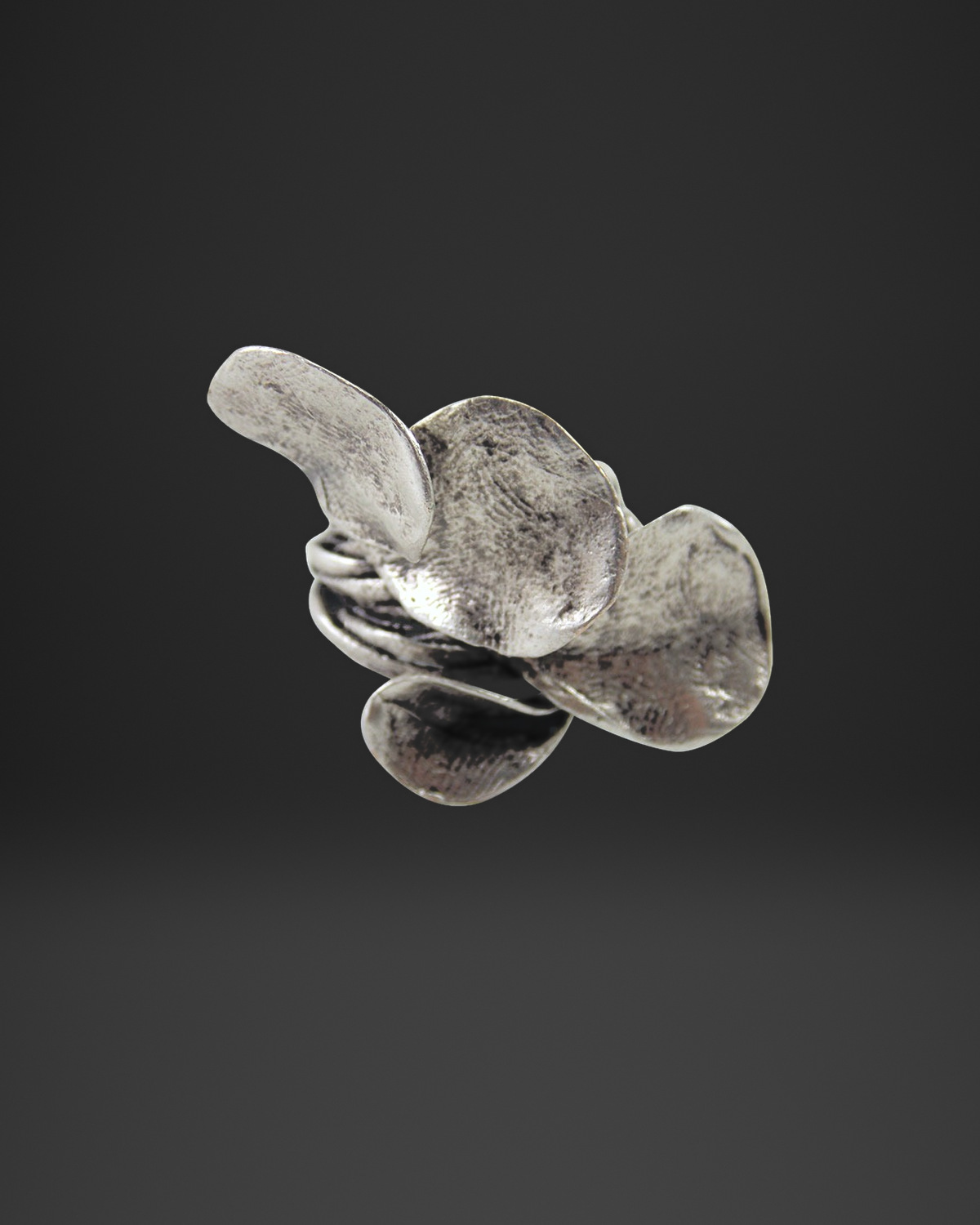 Organic Petal Swirl Ring