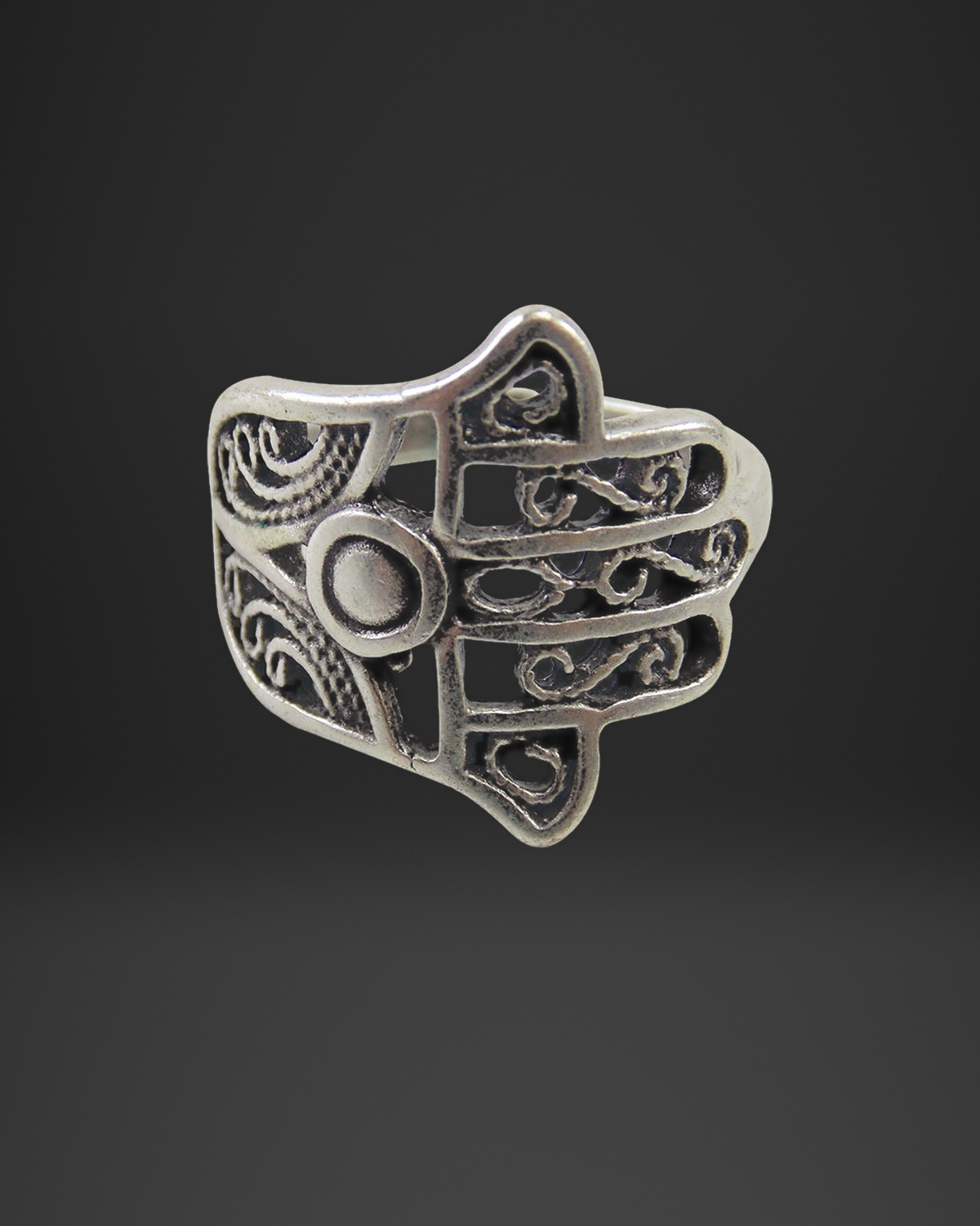 Filigree Hamsa Hand Ring