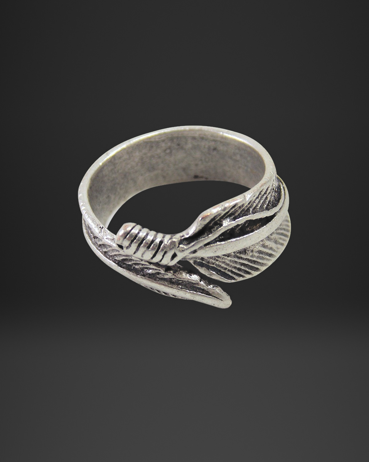 Wrapped Feather Band Ring