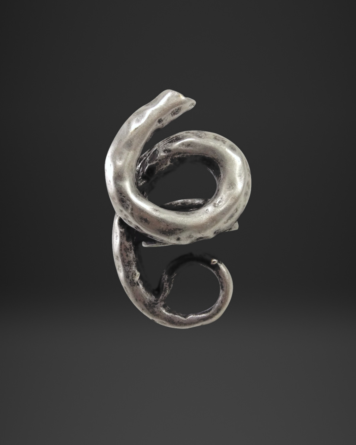 Hammered Coil Snake Ring