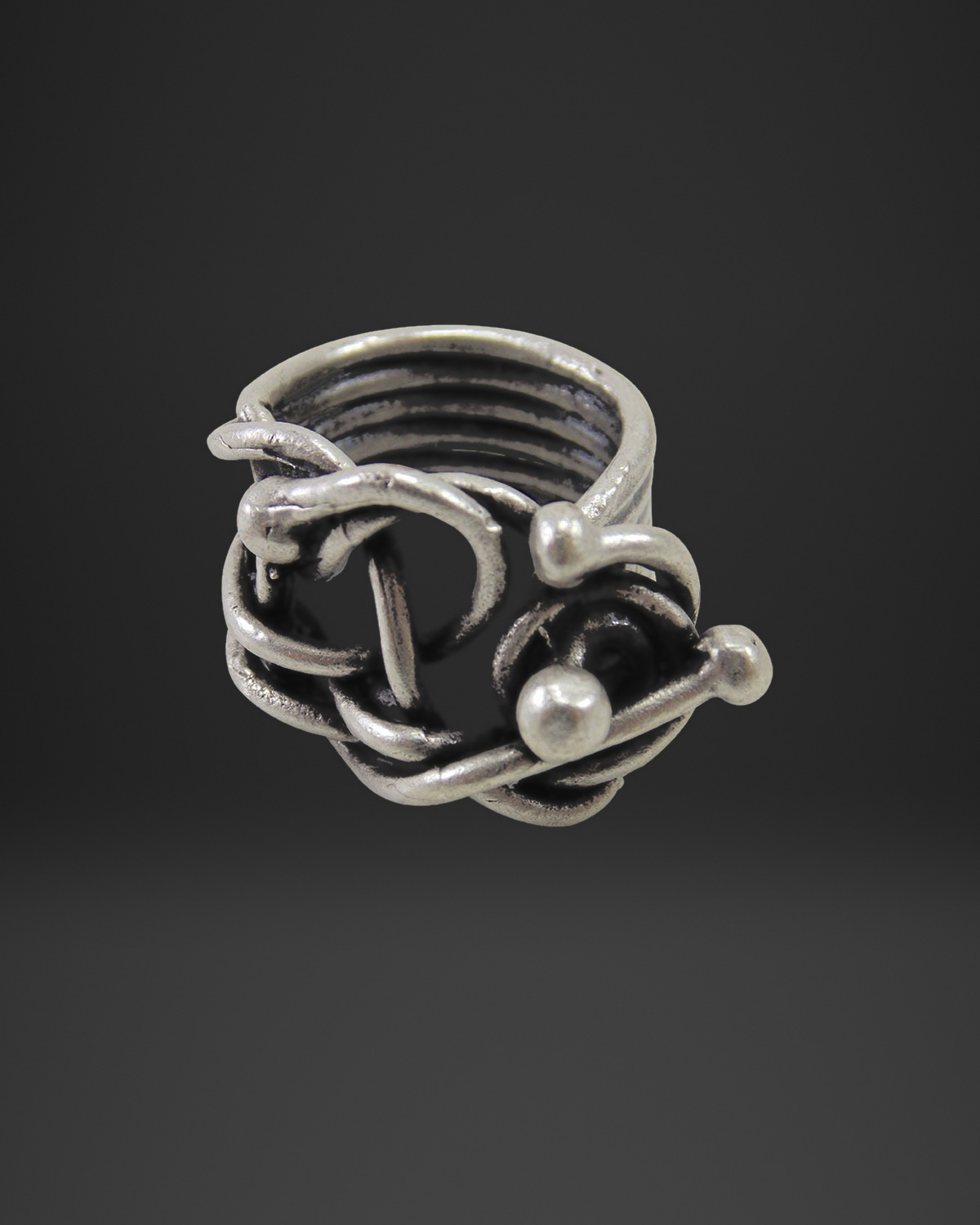 Knotted Wire Ball Ring