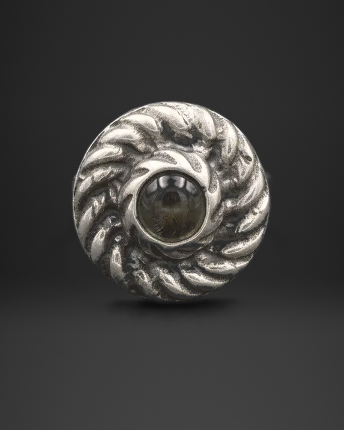 Twisted Rope Swirl Stone Ring