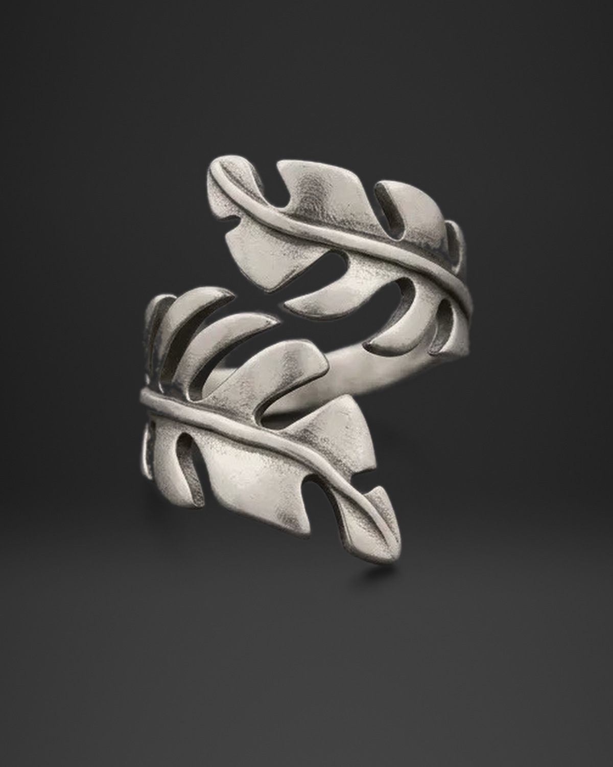 Wrapped Leaf Branch Ring