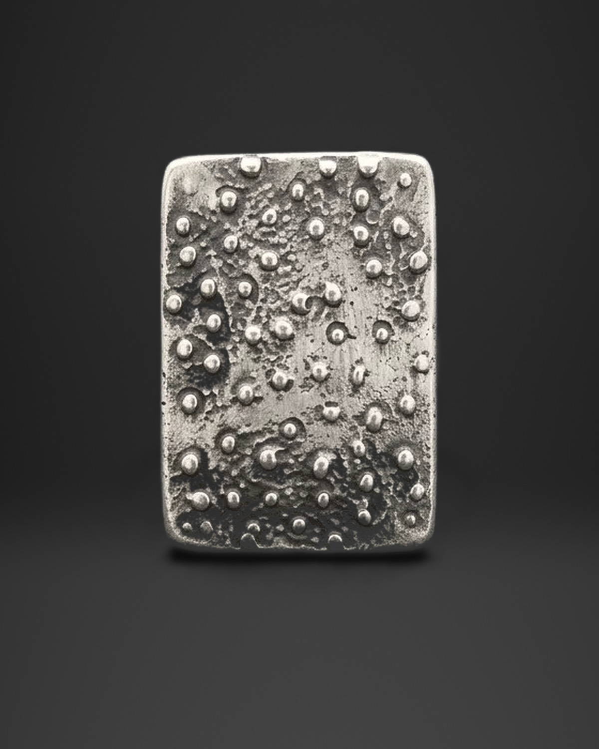 Granulated Rectangle Plate Ring