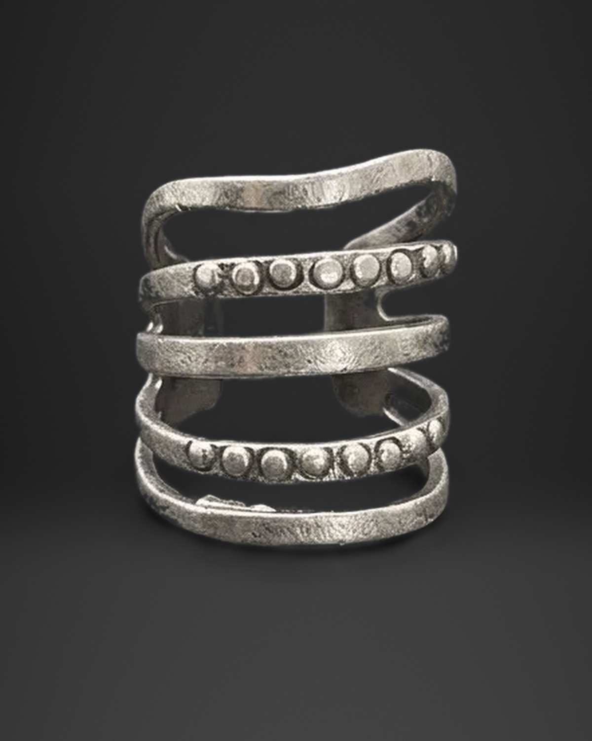 Layered Stud Bar Ring
