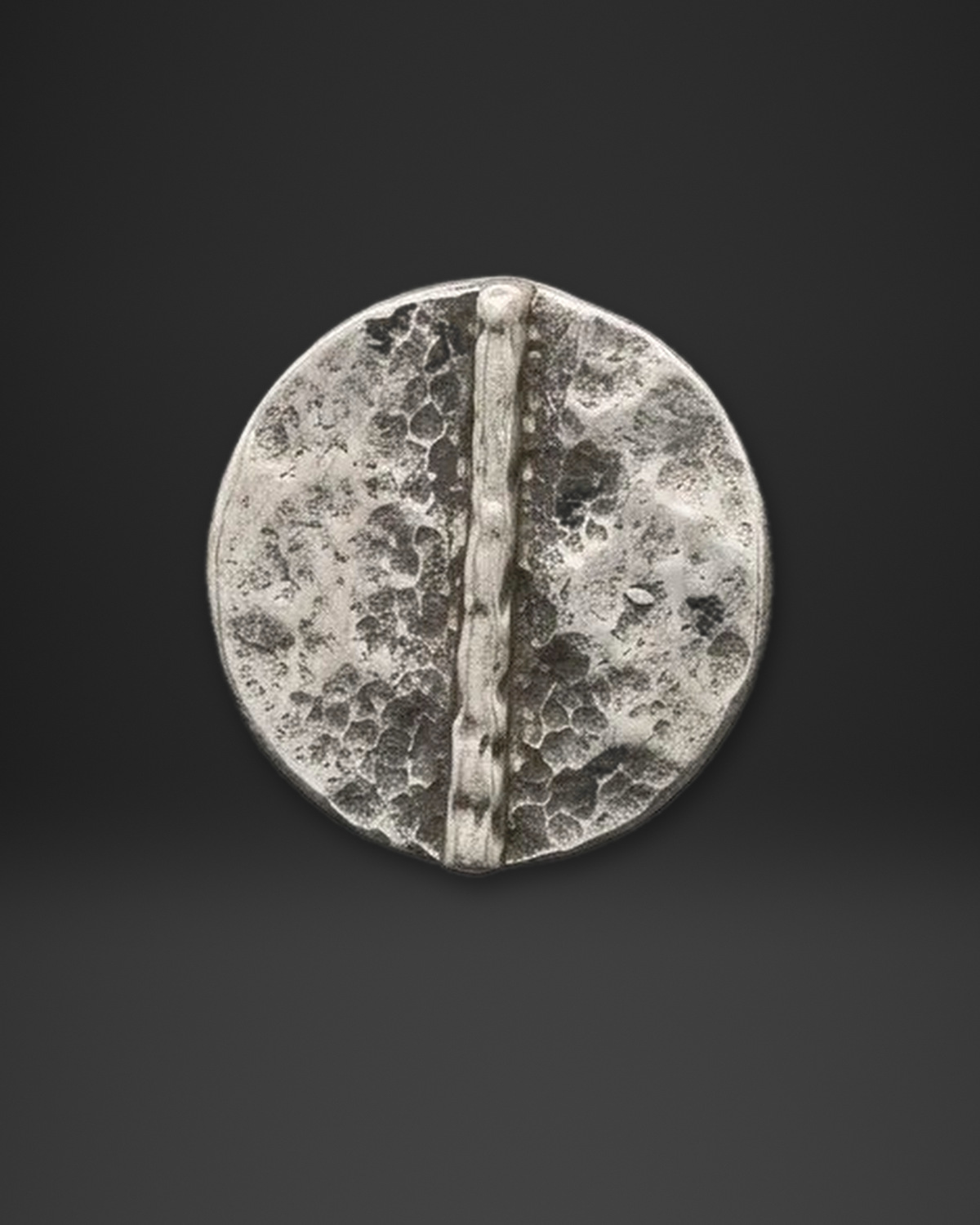 Center Ridge Hammered Disc Ring
