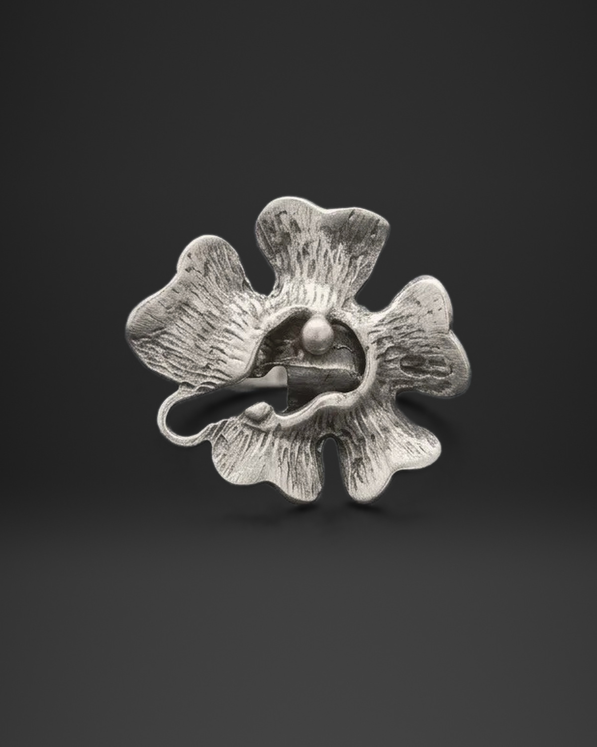 Brushed Petal Flower Ring