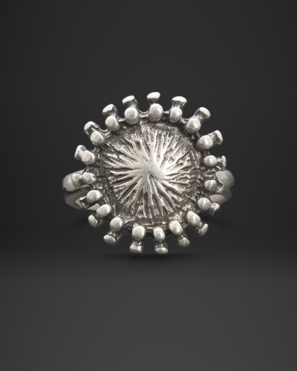Spiked Sunburst Crown Ring