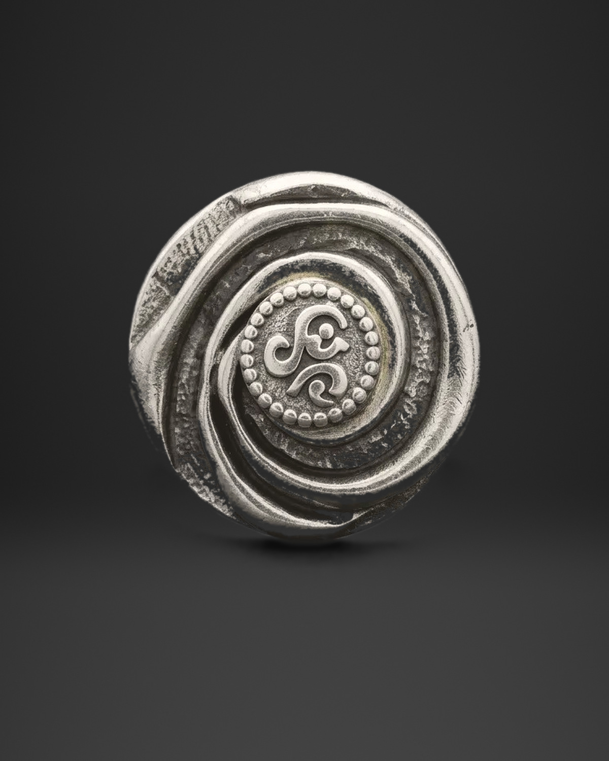 Triskele Spiral Medallion Ring