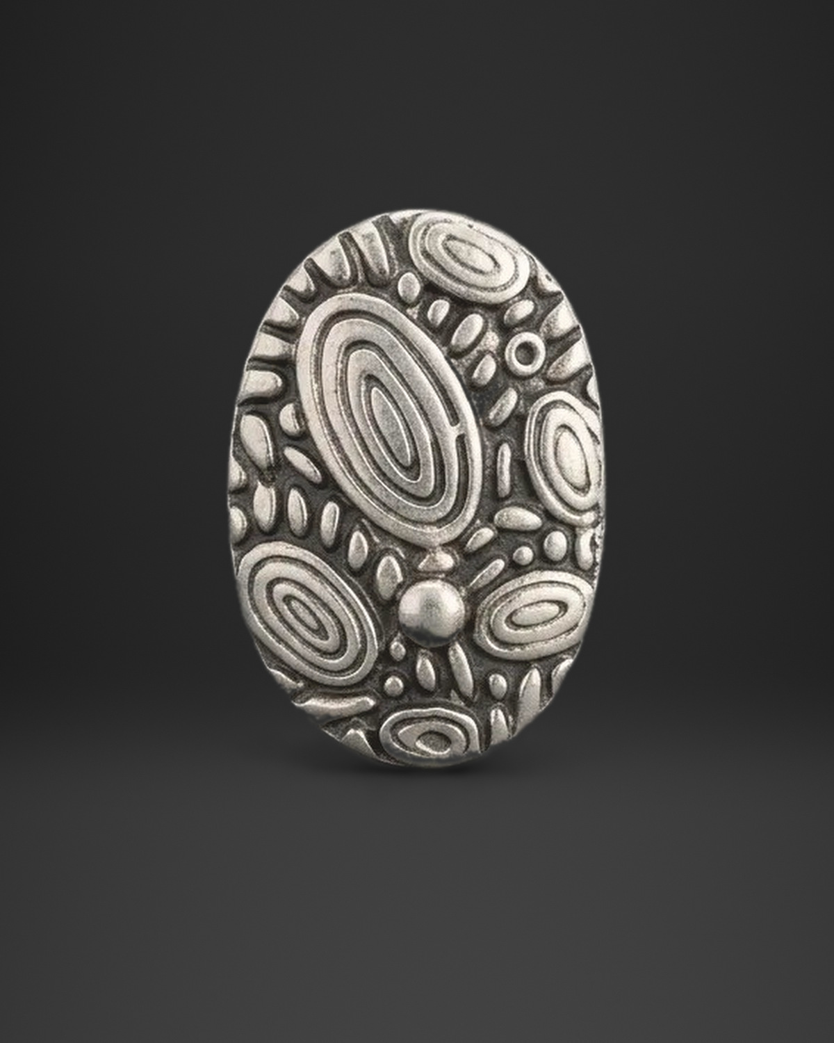 Aboriginal Dot Art Oval Ring