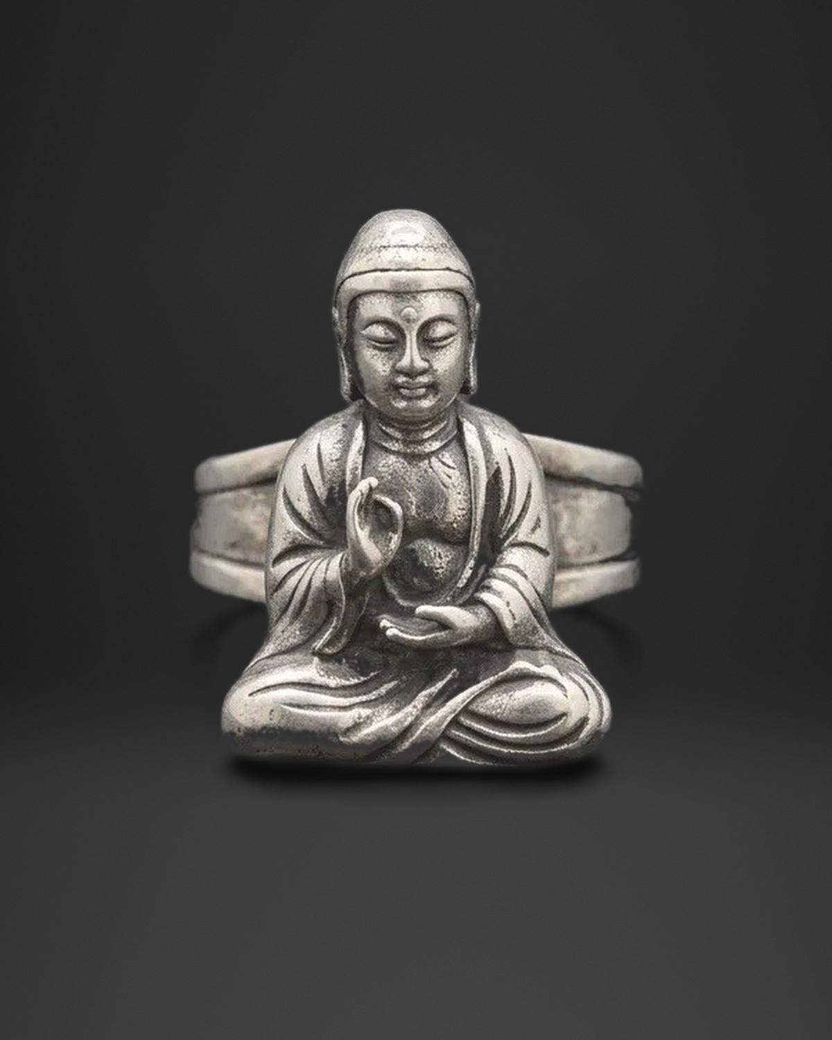 Blessing Buddha Figure Ring