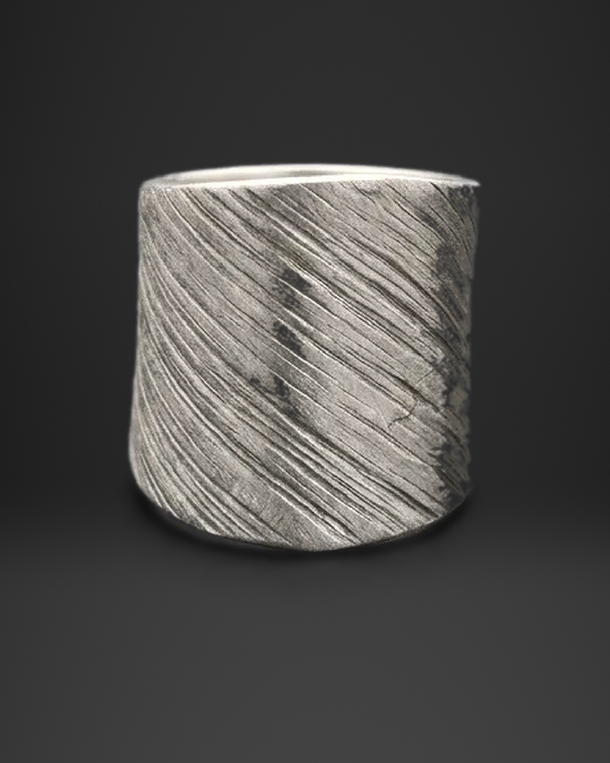 Diagonal Brushed Wide Band Ring