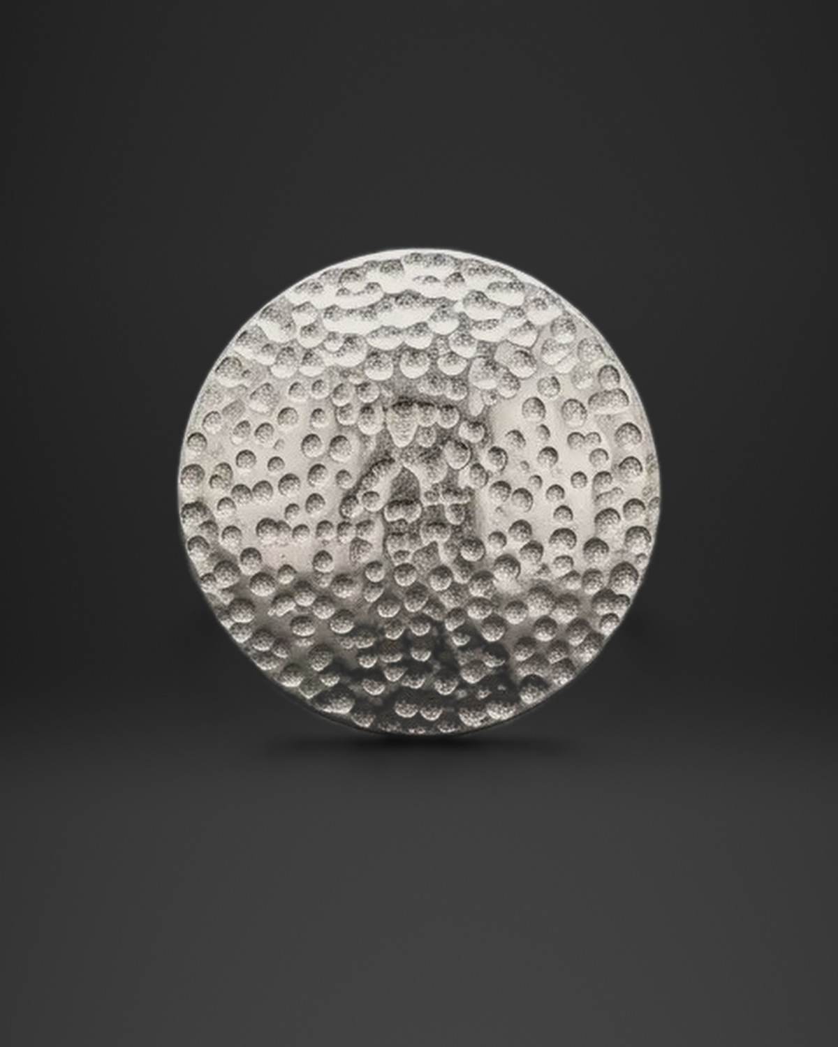 Pebbled Hammered Disc Ring
