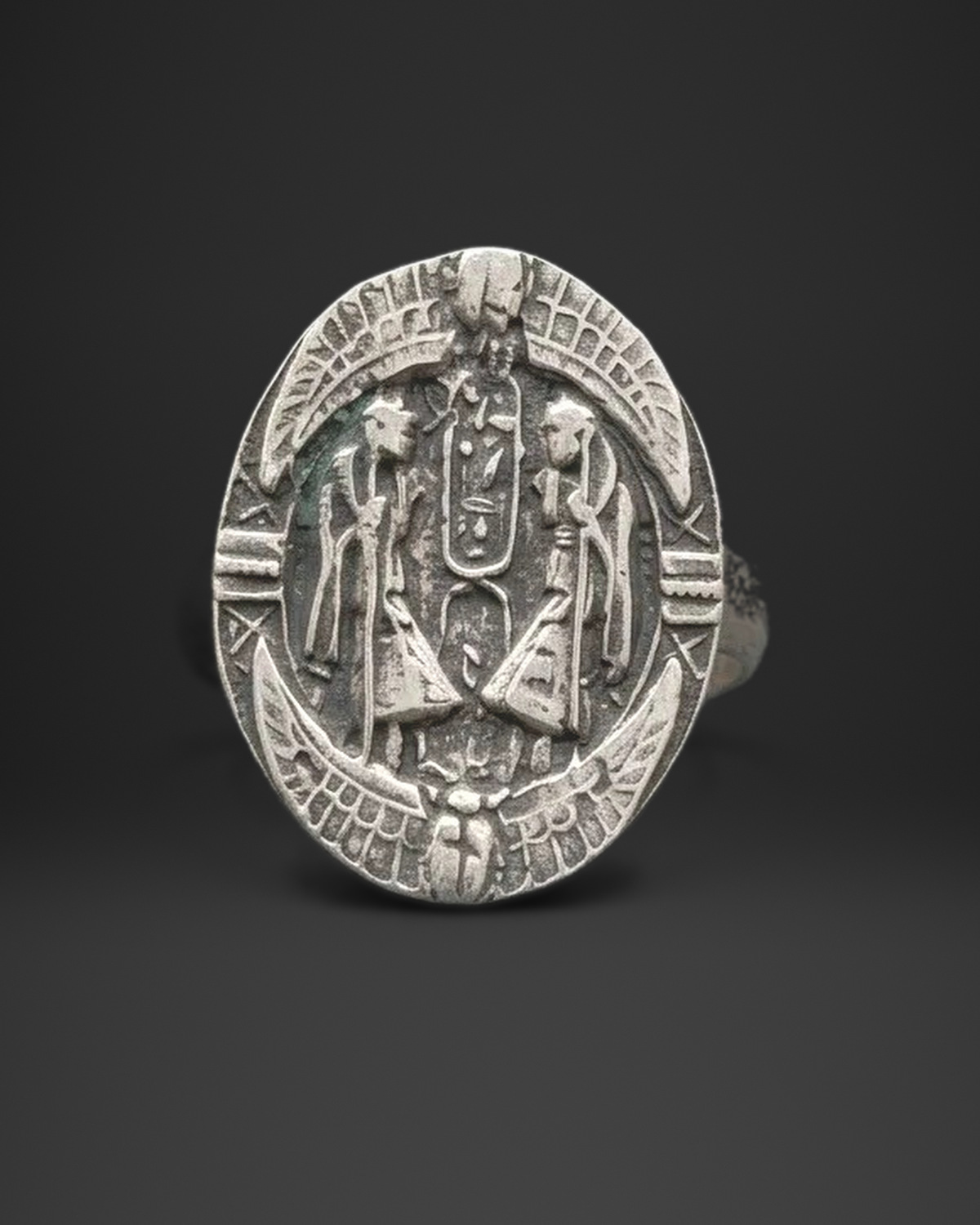 Egyptian Scene Oval Ring