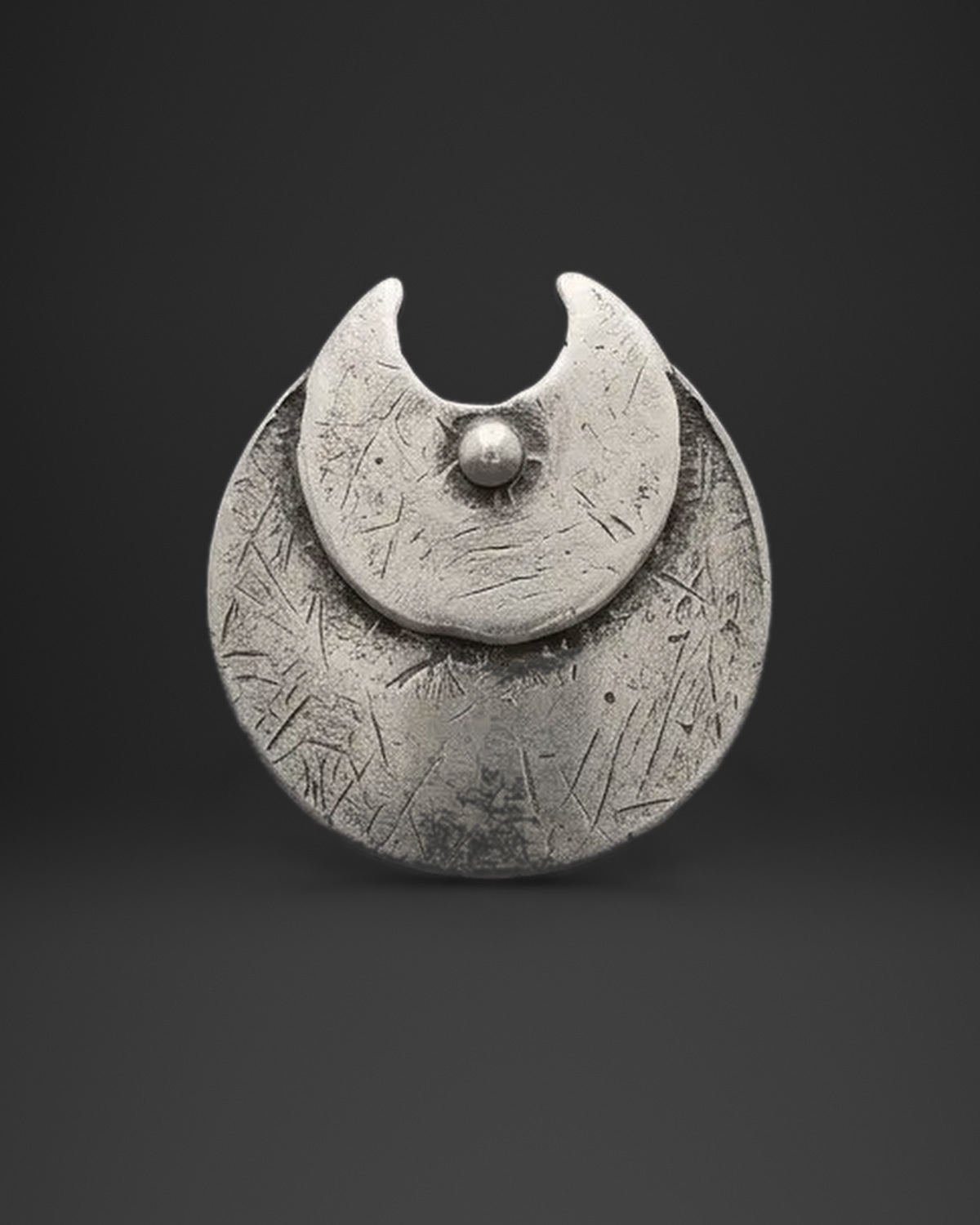Crescent Moon Shield Ring