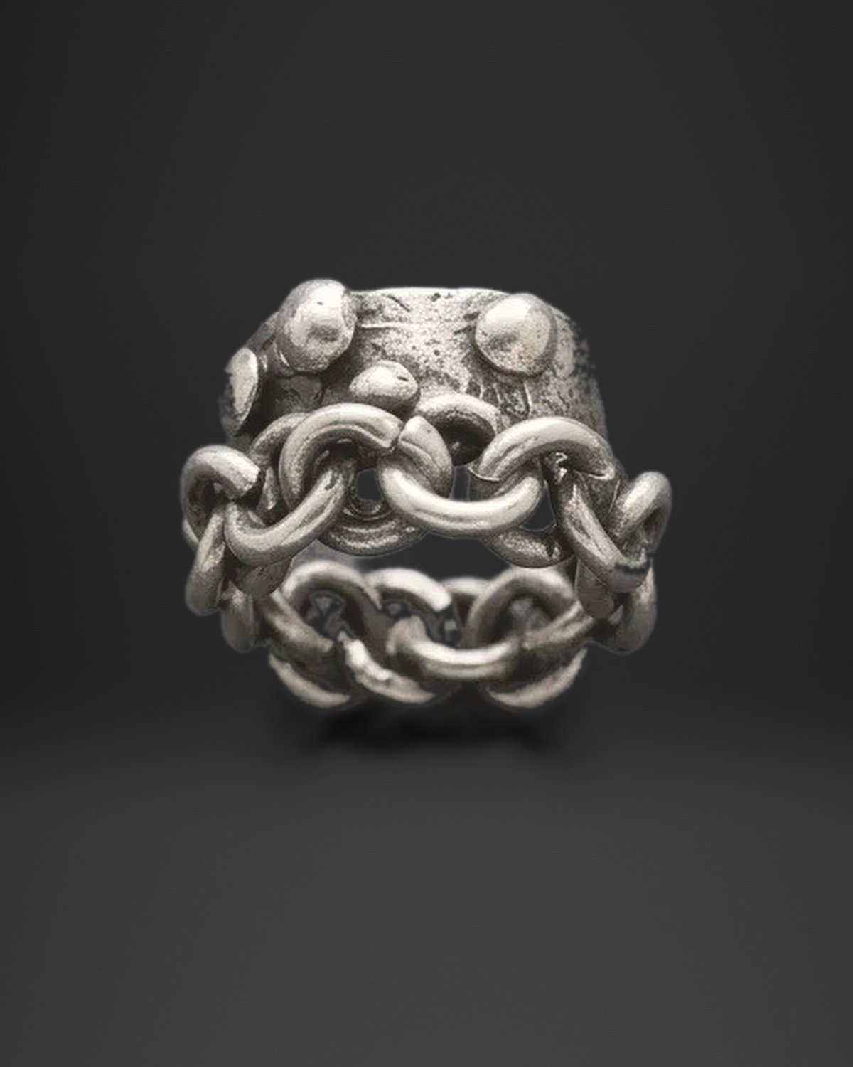Chain Link Wide Band Ring