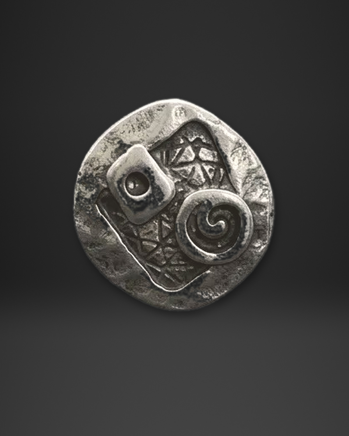 Rustic Spiral Collage Disc Ring
