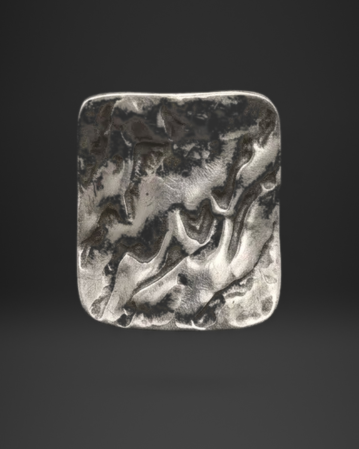 Crumpled Texture Square Ring