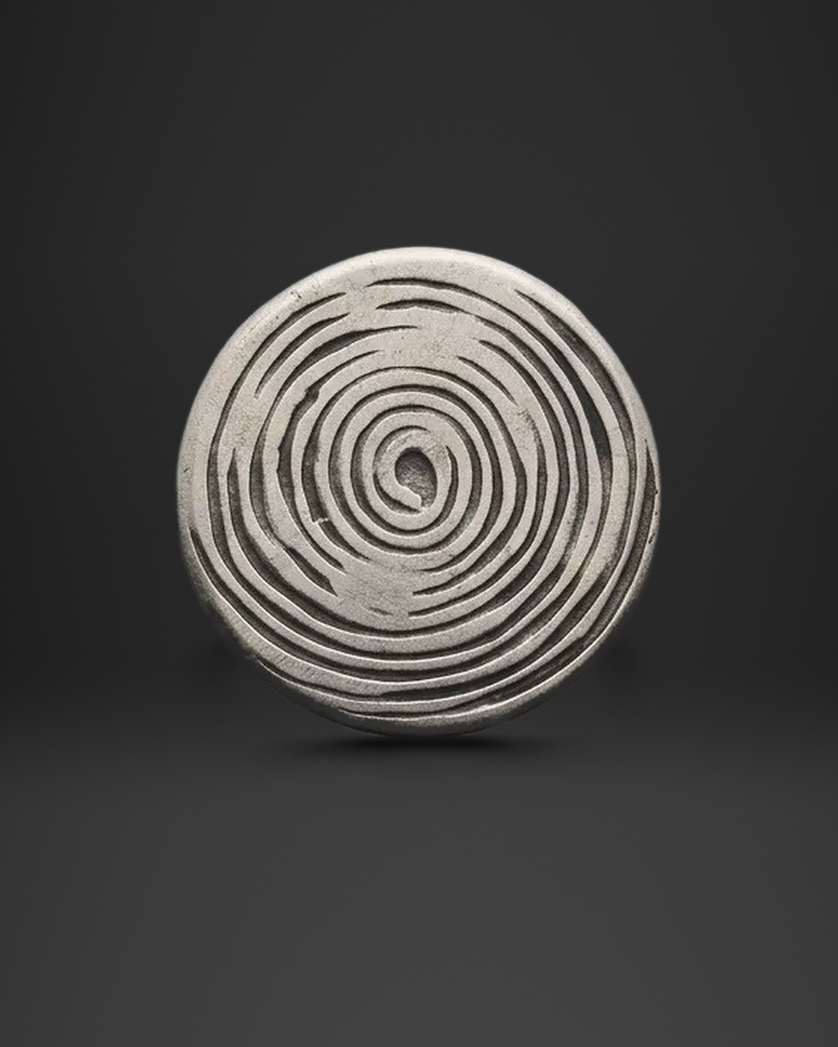 Fingerprint Swirl Disc Ring