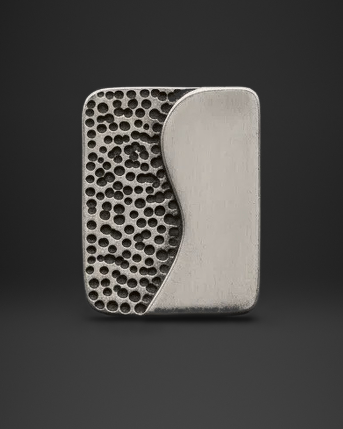 Wave Split Dotted Rectangle Ring