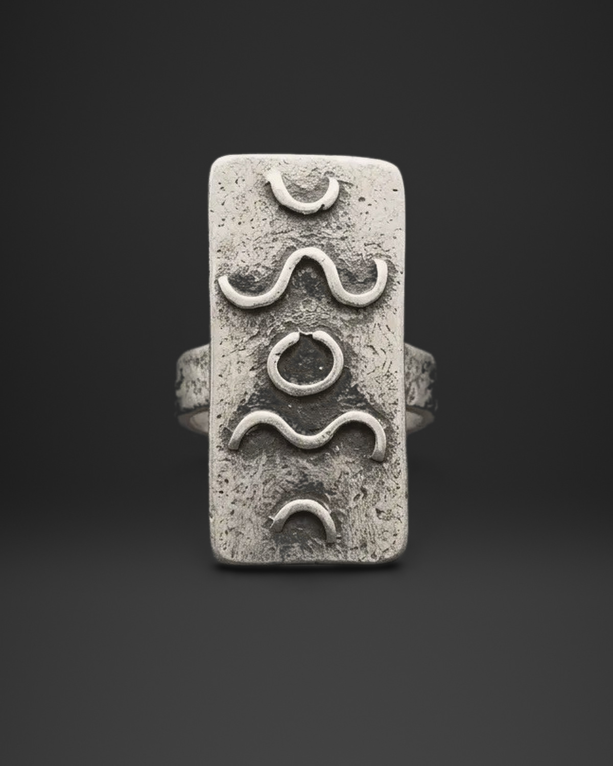 Moon Phase Rectangle Ring