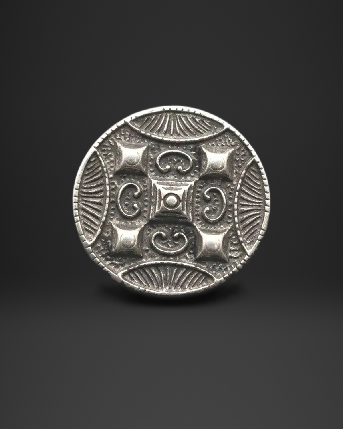 Byzantine Pattern Disc Ring