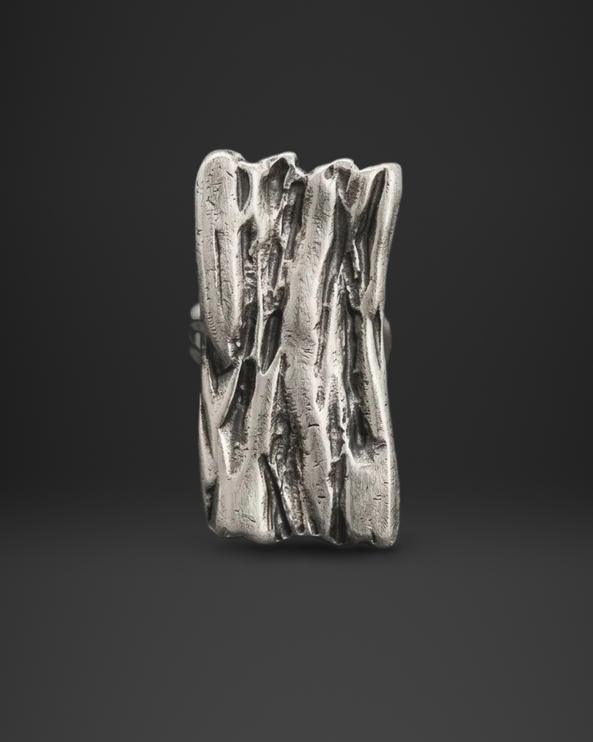 Tree Bark Wide Band Ring